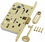 Картинка B04101.50.03 (=B06101) Замок межкомнатный AGB под ключ (латунь) с отв. пл. B01402.05.03 MEDIANA POLARIS